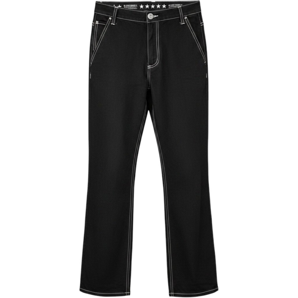 Fivestar General Pant Womens US 0  Black New Contrast Stitch Relaxed Pant